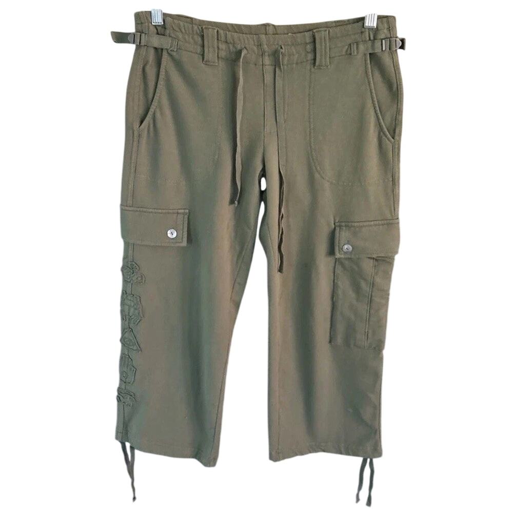 Da-Nang Surplus Vtg Utility Army Cargo Pants Women S Y2K Applique Cropped Green